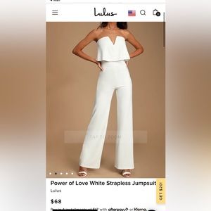 White strapless jumpsuit